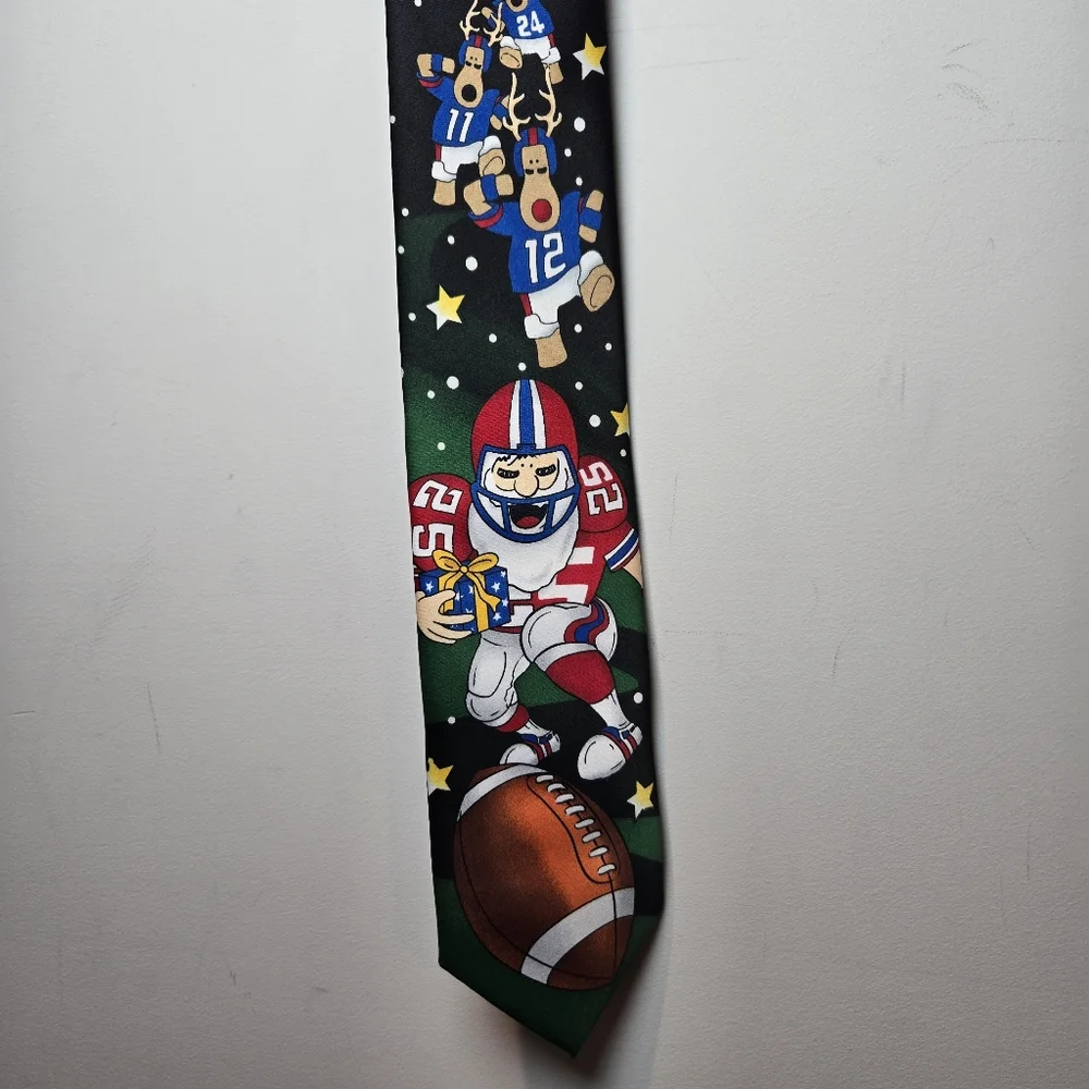 Christmas Tie Noel Holiday Collection Football Reindeer